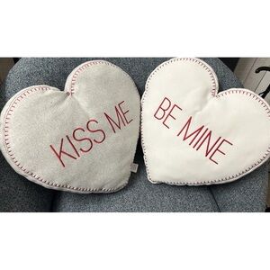 Cupcakes and Cashmere Heart Pillow Set of 2 Conversation Hearts